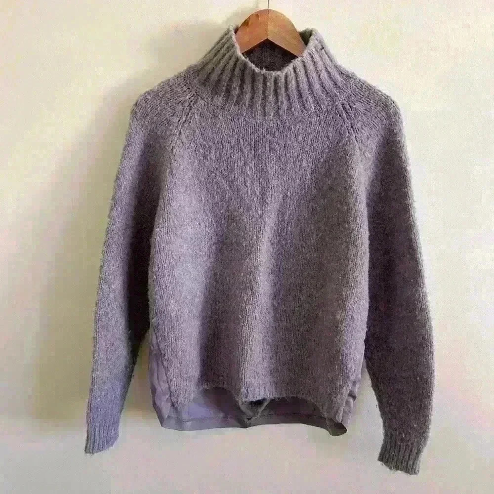 Club Monaco Hilo Purple Wool Alpaca Sweater Size Small Women’s Mockneck